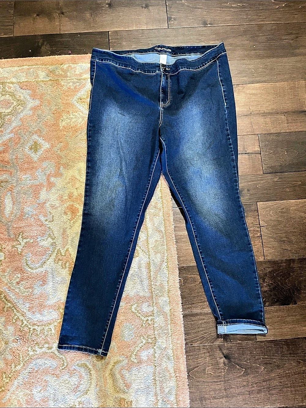 Maurices Skinny Jeans Blue Waist 22